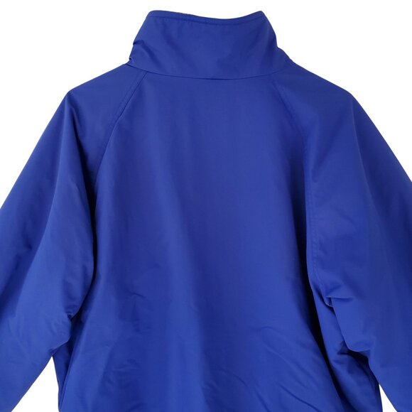 LANDS END Squall Jacket Coat Men's L Fleece Lined Blue Pockets Full Zip Patch - Picture 9 of 16